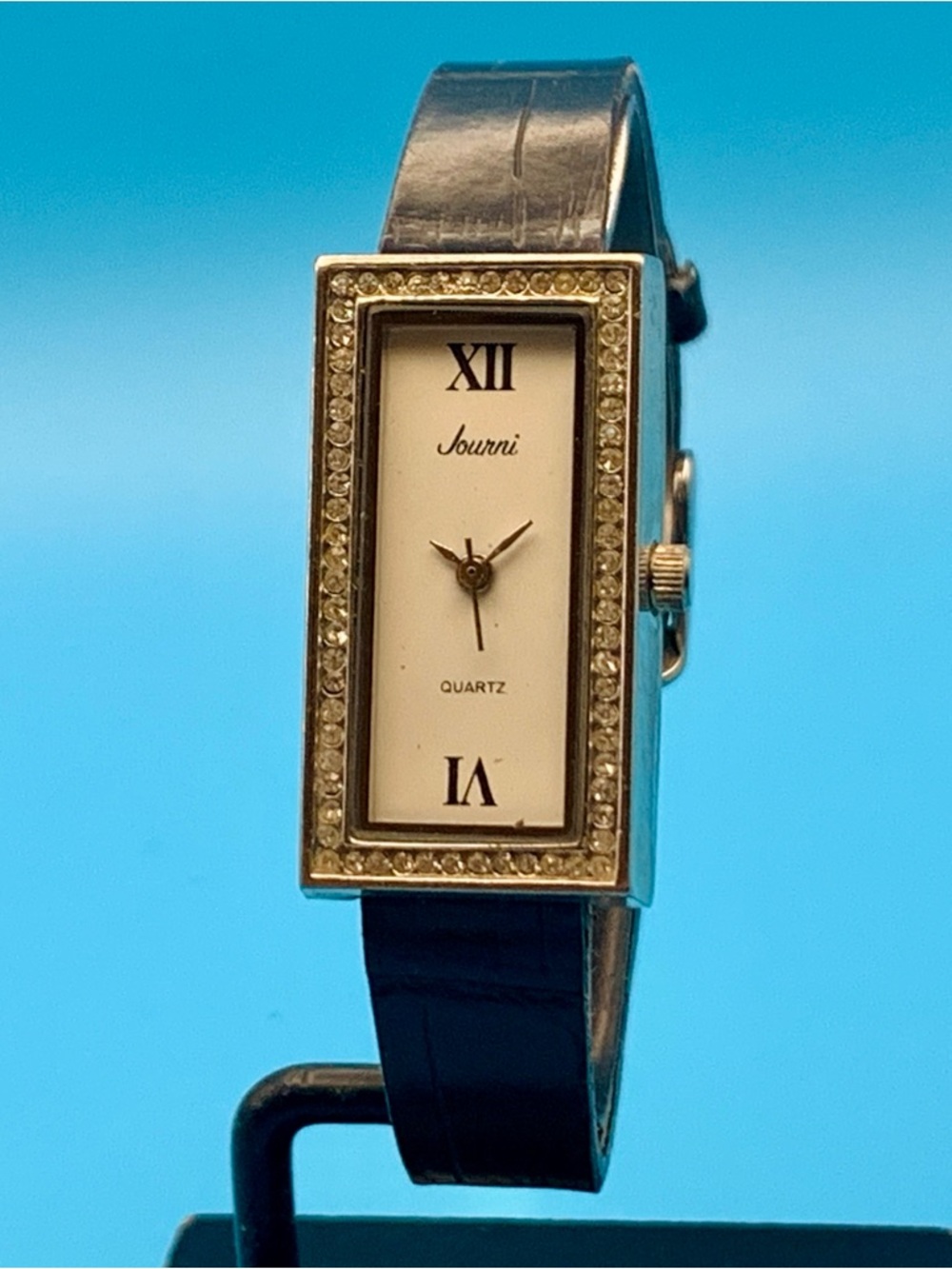 JOURNI Women’s Vintage Dress Quartz Wristwatch Crystal Bezel Works New Battery